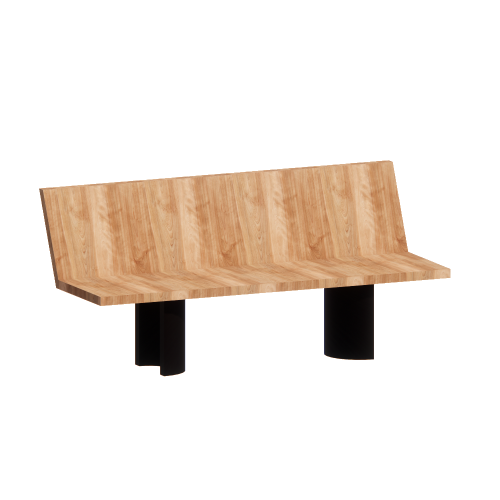 Exterior Seating Bench with Cylindrical Base