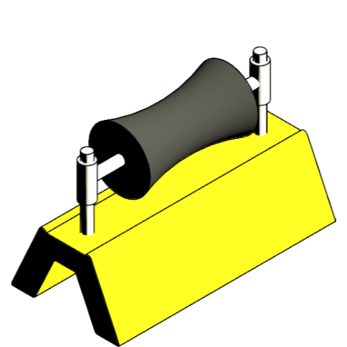 Pipe Support: Safety Yellow Height Adjustable Roller 
