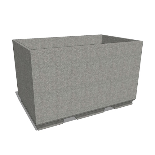 Security Planter: 48" x 30" Rectangular, with Forklift Knockouts