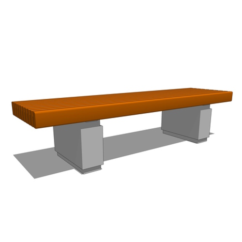 Benches: Slatted Bench - 71 Inches, Backless