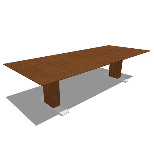 Rectangle Tables: Rectangle Table (1-Piece Top, 2-Bases), 48" D x 120" W x 30" H