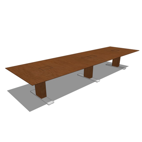 Rectangle Tables: Rectangle Table (2-Piece Top, 3-Bases), 54" D x 192" W x 30" H