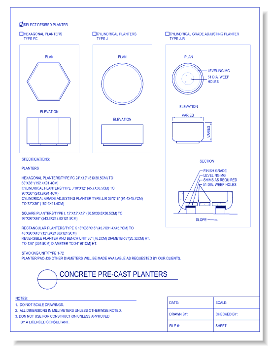 Planters - Precast Concrete Planters