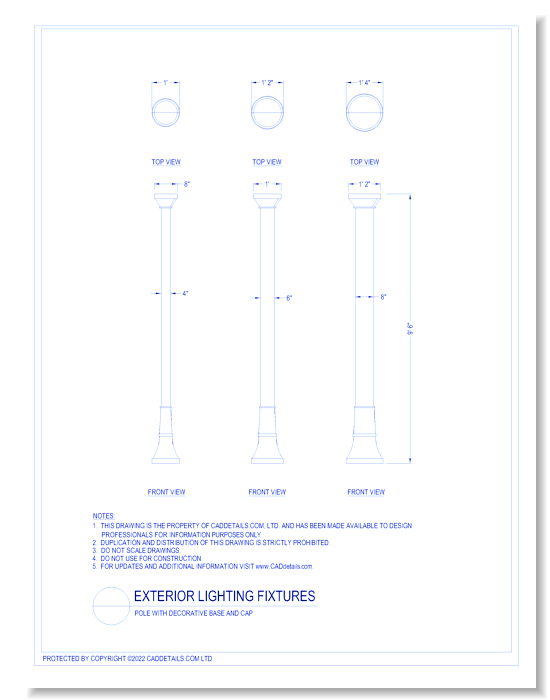 Exterior Lighting Fixtures - Pole W/ Decorative Base and Cap 
