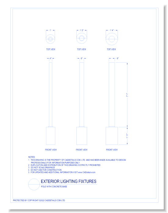 Exterior Lighting Fixtures - Pole W/ Concrete Base