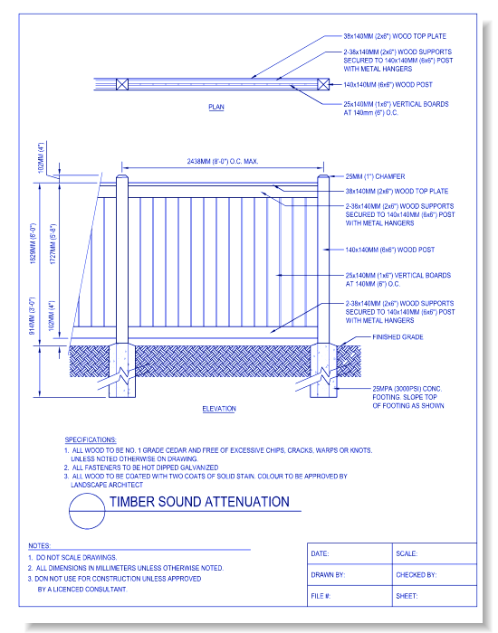 Timber Sound Attenuation Fence