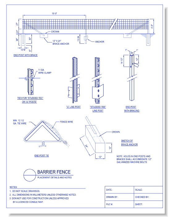Wire Barrier Fence - Using U Line Posts