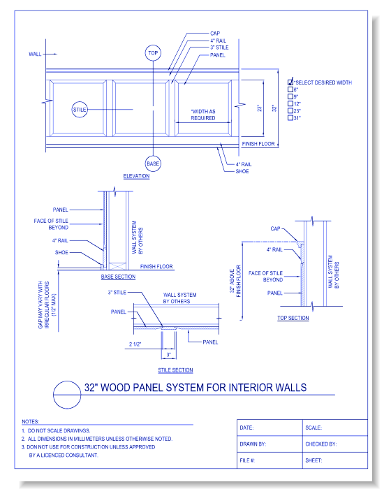 32 Inch Wood Panel System for Interior Walls