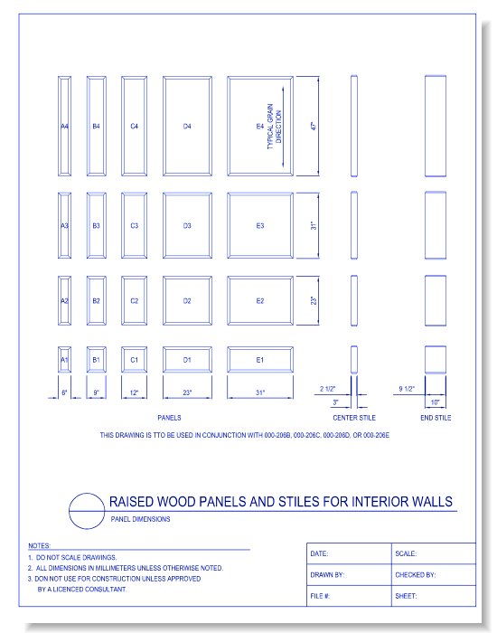 Raised Wood Panels And Stiles For Interior Walls - Panel Dimensions