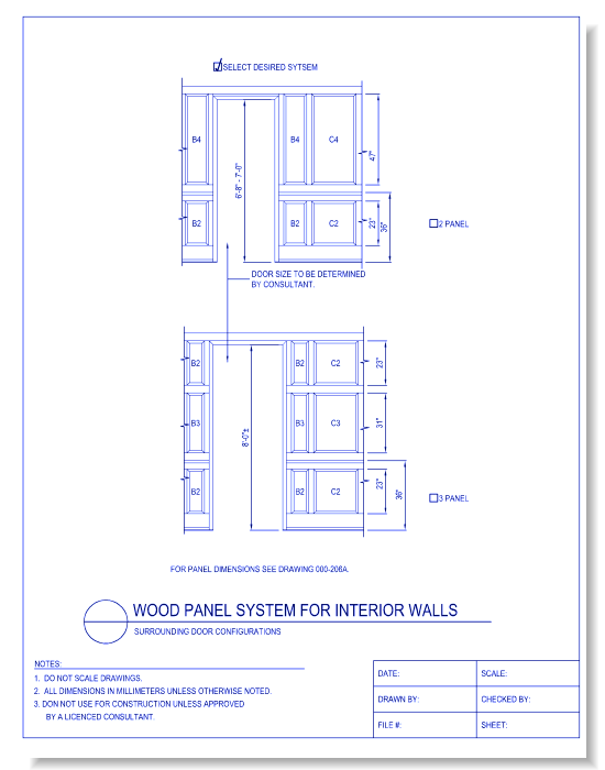 Wood Panel System For Interior Walls - Surrounding Door Configurations