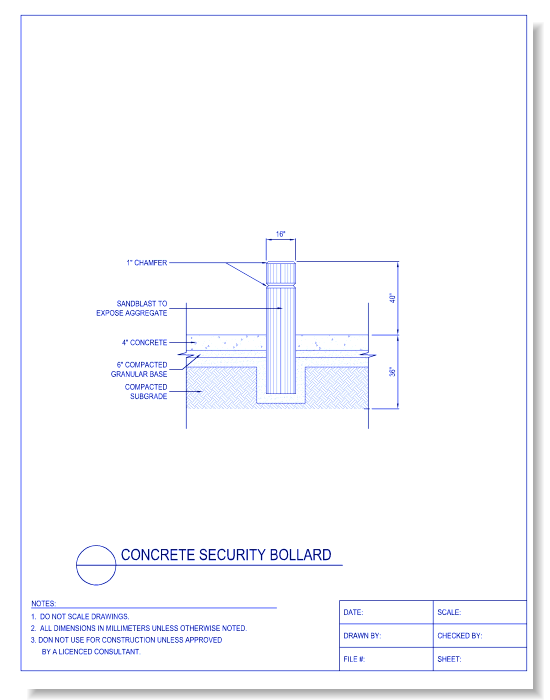 Concrete Security Bollard