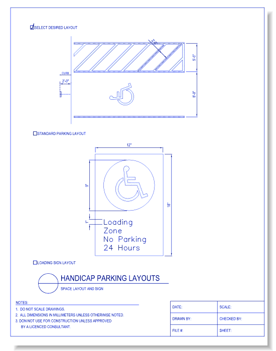 Accessible Parking Layout W/ Sign