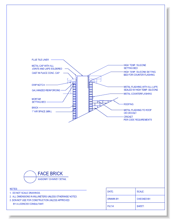Brick Veneer Masonry Chimney Detail