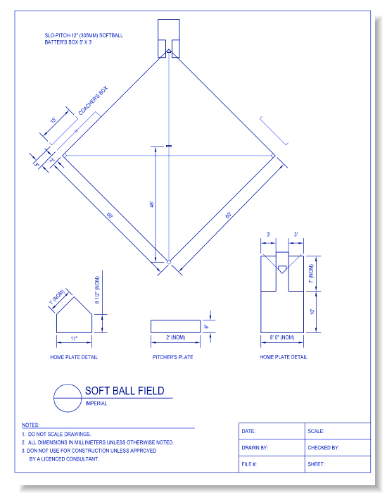 Soft Ball Field Layout - Imperial
