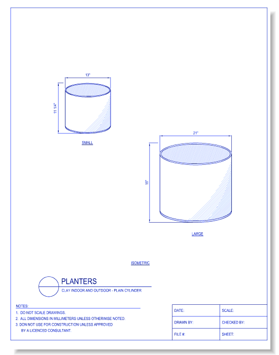 Planters - Plain Cylinder