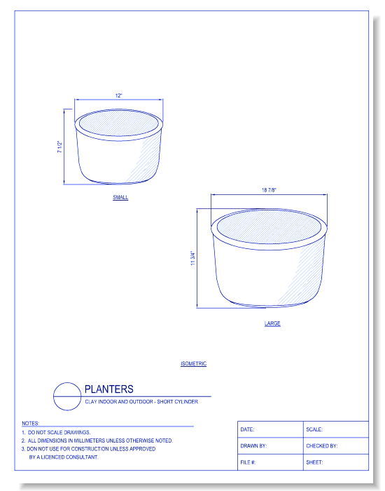 Planters - Short Cylinder Tapered