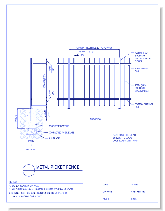 Metal Picket Fence