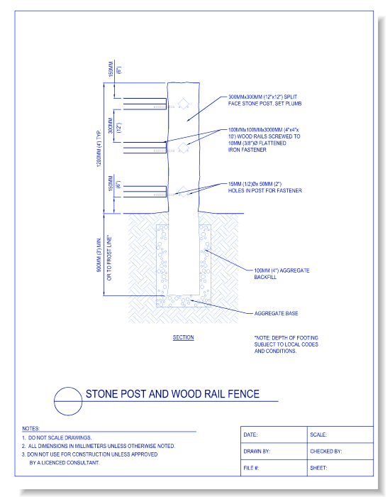 Post and Wood Rail Fence
