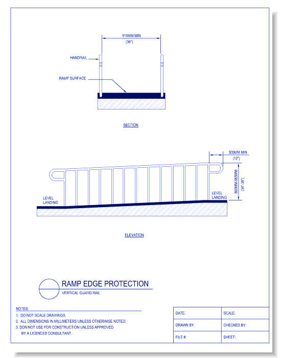 Ramp Edge Protection - Vertical Guard Rail