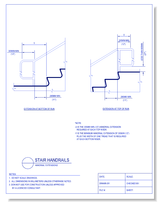 Stair Handrails - Handrail Extensions