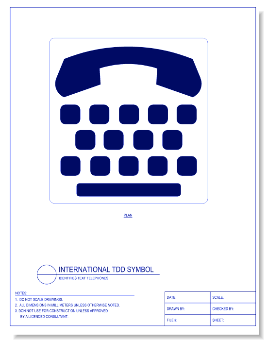 International TDD Symbol - Identifies Text Telephones