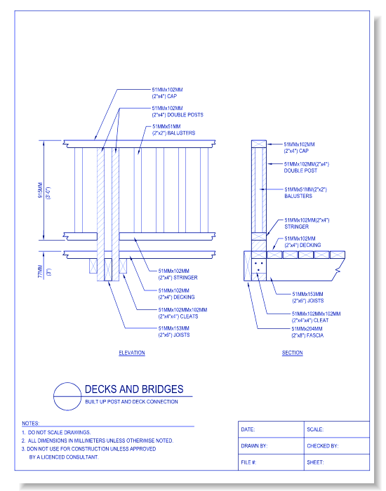 Built-up Post and Deck Connection