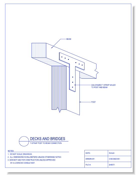 T-Strap Post to Beam Connection