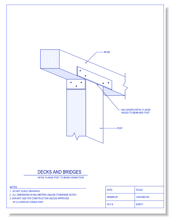 Metal Flange Post to Beam Connection