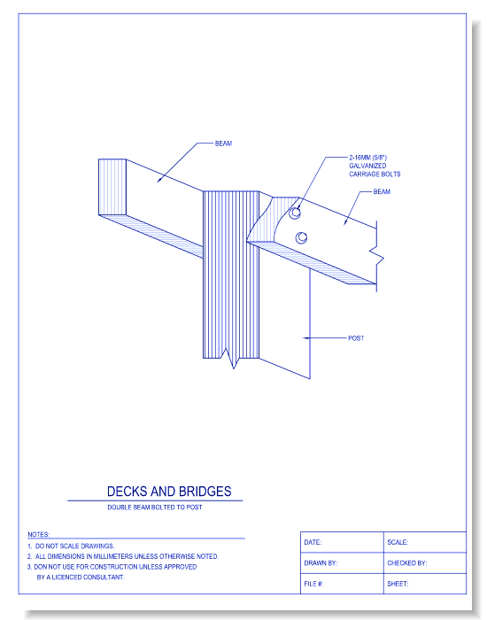 Double Beam Bolted to Post