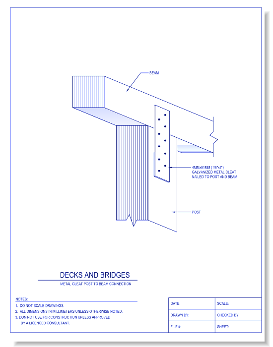 Metal Cleat Post to Beam Connection