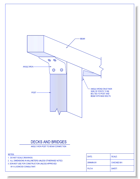 Angle Iron Post to Beam Connection