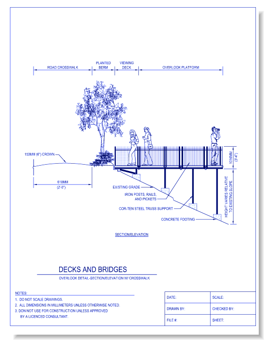 Overlook Detail-Section/Elevation w/ Crosswalk