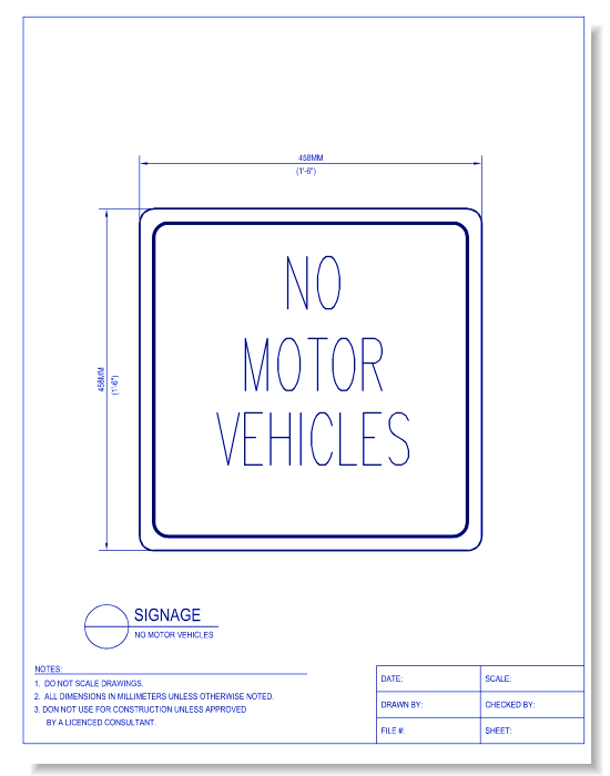 No Motor Vehicles