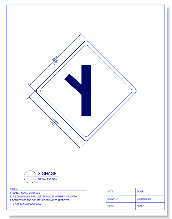 Fork Ahead Sign