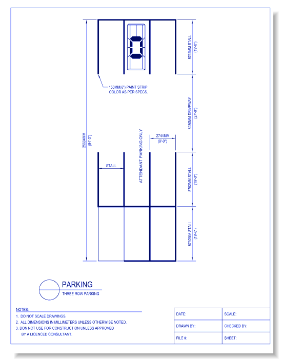 Three Row Parking