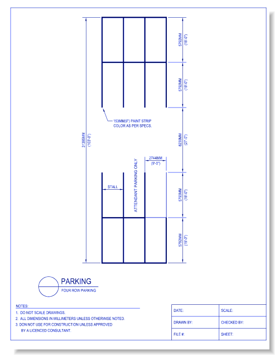 Four Row Parking