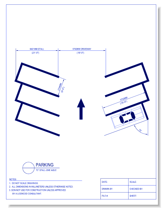 70 Degree Stall - One Aisle