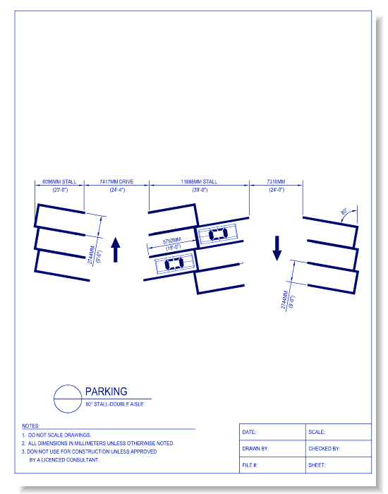 80 Degree Stall - Double Aisle