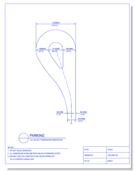 Cul-de-sac Turnaround Dimensions