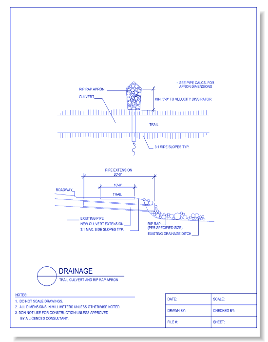 Trail Culvert and Rip Rap Apron