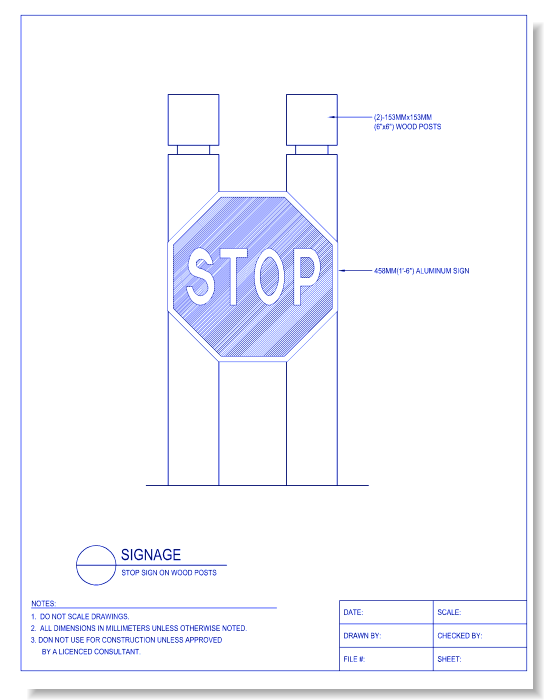Stop Sign on Wood Posts