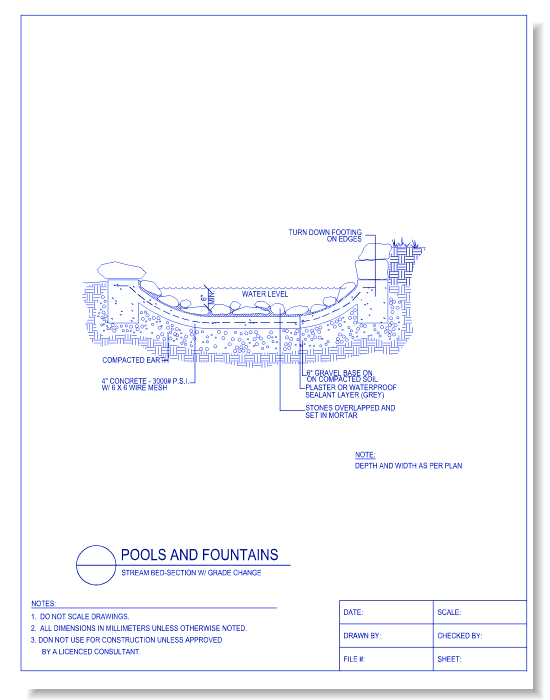 Stream Bed - Section W/ Grade Change