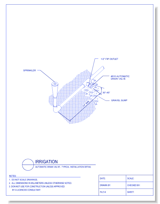 Automatic Drain Valve - Typ. Installation Detail