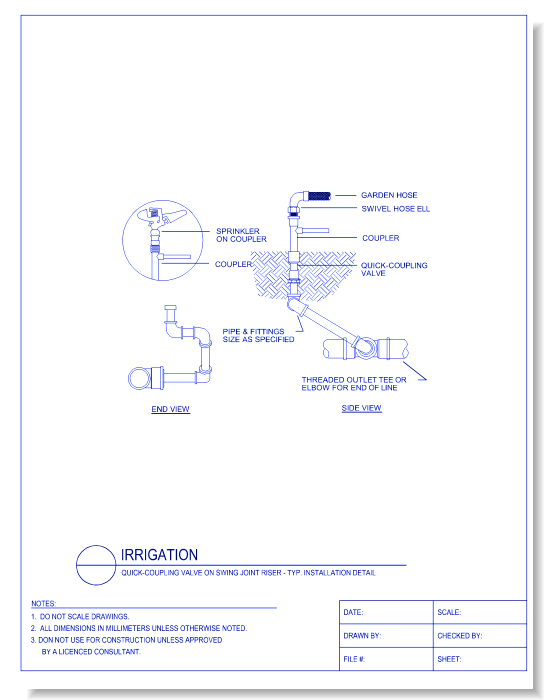 Quick-Coupling Valve On Swing Joint Riser - Typ. Installation Detail