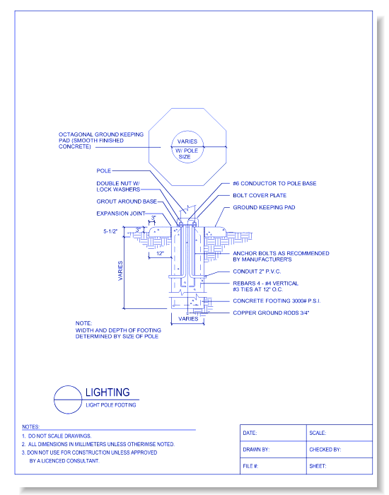Light Pole Footing