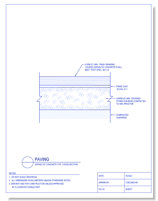 Asphaltic Concrete - Typ. Cross Section
