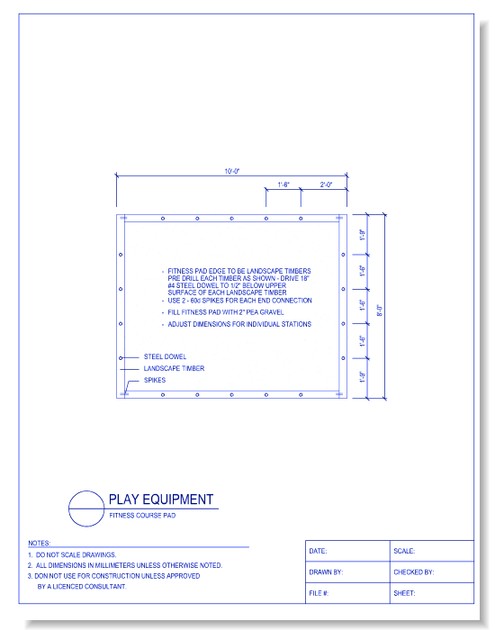 Outdoor Fitness Equipment - Fitness Course Pad
