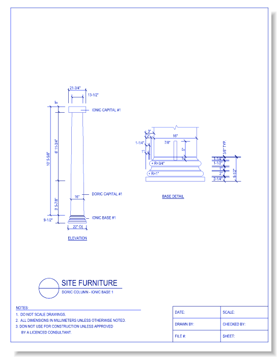 Columns - Doric Column - Ionic Base 1