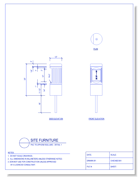 Bollard - PAC Telephone - Detail 1