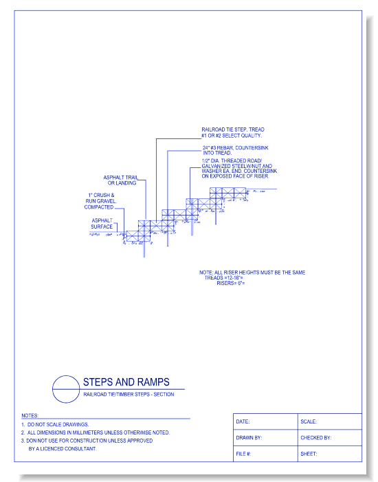Railroad Tie/Timber Steps - Section